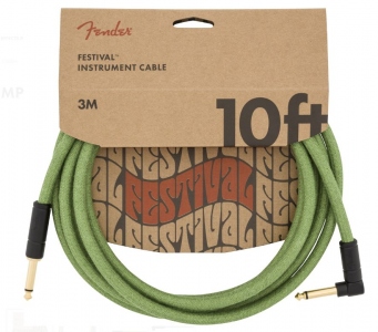 Fender Festival Hemp Cavo Jack Pipa Mt3 Green