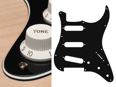 Boston Battipenna Per Chitarra Elettrica Sss 3 Strati Nero