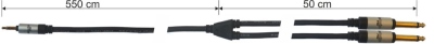 Audiodesign Cavo Adattatore 1 Jack M Stereo 2 Jack 6,3 M Mono Mt6