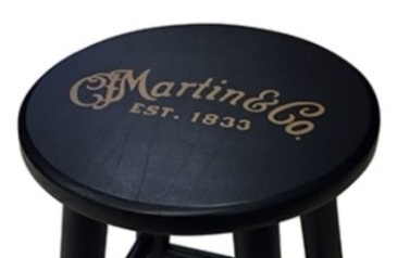 Martin 18N0254 Sgabello Legno Nero con Logo Gold H.61cm