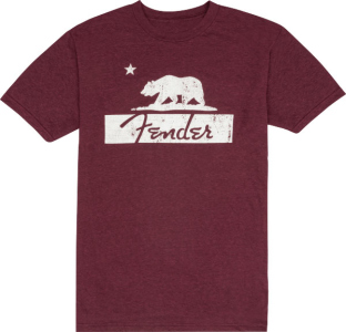Fender Burgundy Bear Unisex T-Shirt Large