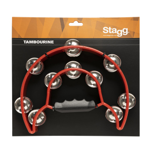 Stagg Cutaway plastic tambourine with 20 jingles RED