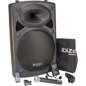 Ibiza Pa System Portatile Usb Mp3 Rec Vox Bluetooth 2 Vhs Wireless Mics 400W