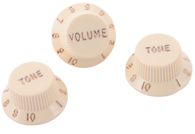Fender Stratocaster Soft Touch Knobs Aged White Set di 3