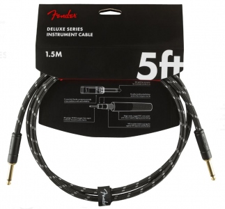 Fender Cavo Deluxe 1,5Mt Angolo Black Tweed
