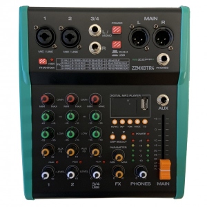 Zzipp Mixer Compatto 4 Canali con Multieffetto