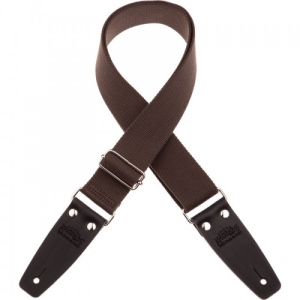 Magrabo Tracolla Stripe SC Entry Marrone 5 cm terminali Nero fibbia Argento