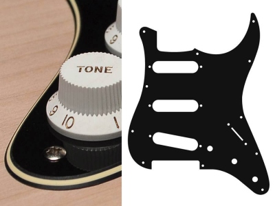 Boston Battipenna Per Chitarra Elettrica Sss 3 Strati Black