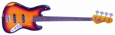 Vintage VNV74MRJP Basso Elettrico Fretless Distressed Sunset Sunburst