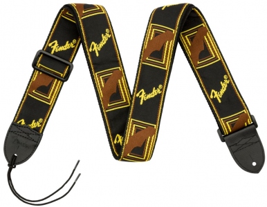 Fender Tracolla 2' Monogrammed Black Yellow Brown