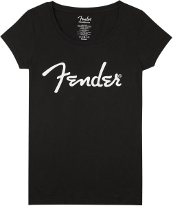 Fender T-Shirt Spaghetti Logo Donna Black Medium