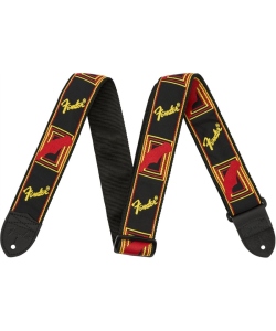 Fender Tracolla 2' Monogrammed Black Yellow Red
