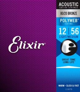 Elixir 11075 Polyweb 80/20 Bronze Per Chitarra Acustica 12-56