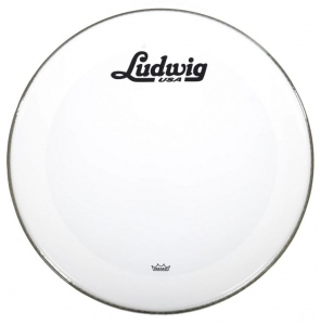 Ludwig Pelle Risonante Powerstroke3 Smooth White 22' con Logo Corsivo