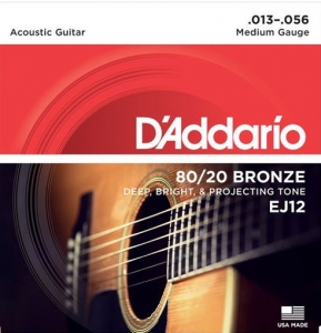 D'Addario Ej12 13 - 56 80/20 Bronze Muta Per Chitarra Acustica