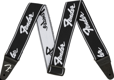 Fender Tracolla Bianca-Nera Con Logo