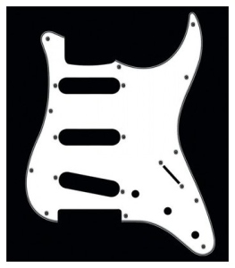 Boston Battipenna Per Chitarra Elettrica Sss 3 Strati White