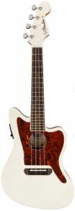 Fender Fullerton Jazzmaster Uke Concert Ukulele Olympic White