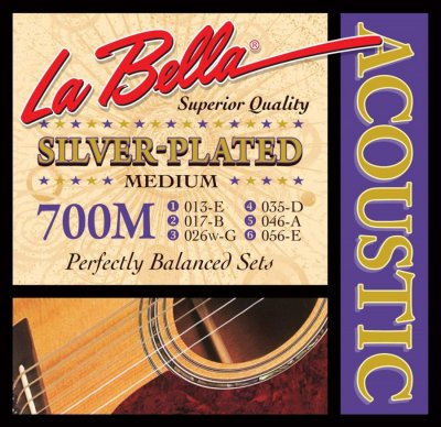 La Bella 700M Muta Per Chitarra Acustica Medium Tension 013-56