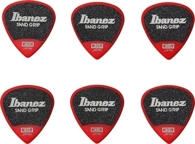 Ibanez Set 6 Plettri Sand Grip Rossi 0,8mm