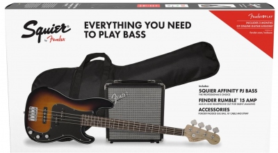 Squier Affinity Precision Bass Pj Pack  Brown Sunburst