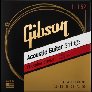 Gibson Phosphor Bronze Acoustic Guitar Strings Ultra-Light 11-52 Corde Acustica