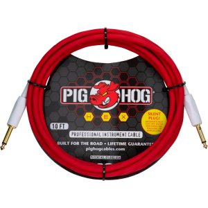 Pig Hog Hex Silent Cable 10Ft 3m Candy Apple Red