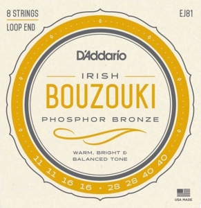 D'Addario Ej81 Muta Per Bouzouki Irlandese 8 Corde Phosphor Bronze