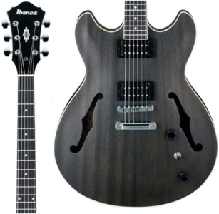 Ibanez As53Tkf Chitarra Semiacustica Transparent Black Flat