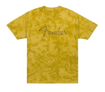 Fender TieDye Logo TShirt Mustard Medium