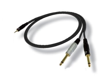 Bespeco Cavo Mt1,5 Interlink 1 Jack Stereo 3,5 Mm 2 Per Jack 6,3 Mm