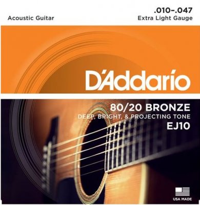 D'Addario Ej10 Muta Per Chitarra Acustica Bronze 10 - 47