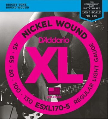 D'Addario Esxl170-5 Long Scale 045-130 Double Ball End