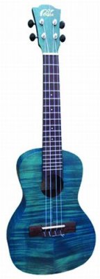 Leho Ukulele Soprano Laminated Exotic Mahogany Blue Sea