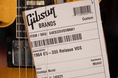 Gibson 1964 Es-335 Reissue Vintage Burst Custom Shop