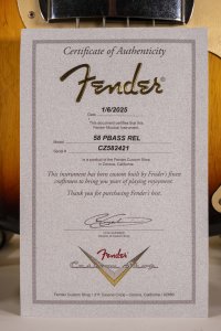 Fender Custom Shop 1958 Precision Bass Relic 3 Color Sunburst