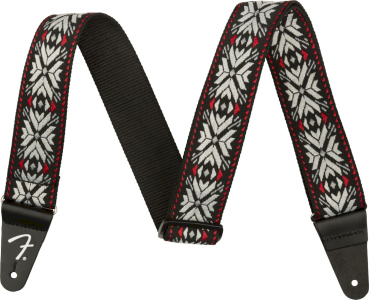 Fender Pasadena Woven Strap Red Snowflake 2"