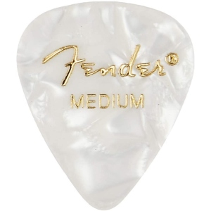 Fender 351 Shape Premium Celluloid Medium Plettri White Moto 12Pz