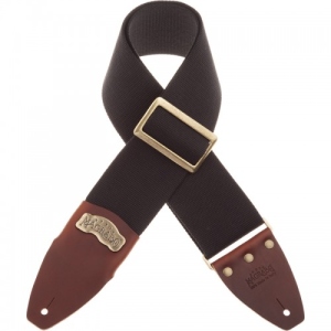 Magrabo Stripe SC Cotton Black 8 cm terminals Core Brown, Recta Brass buckle