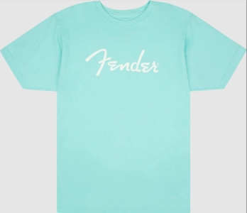 Fender Spaghetti Logo Tshirt Daphne Blue XXL