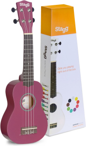 Stagg Soprano ukulele in black nylon gigbag
