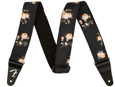 Fender Tracolla  Floral Strap 2' Black