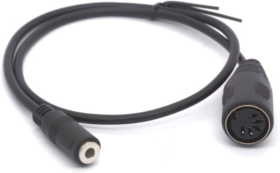 Quik Lok Cavo Adattatore Mini Jack TRS 3.5 e Midi DIN 5 Poli Femmina