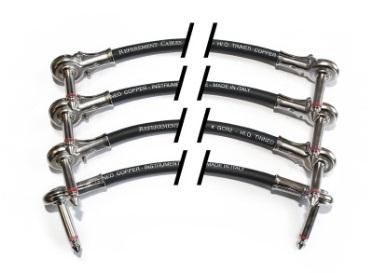 Reference Set 4 Cavi Pedaliere Jack Jack Testa Schiacciata Cm 15 E Da Cm20