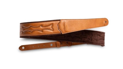 Taylor Vegan Leather Strap Tan w/Stitching 2.75 Embossed Logo