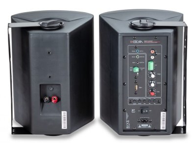 Helvia Set di Diffusori 2 Vie Attivo+Passivo per Montaggio a Muro Nero