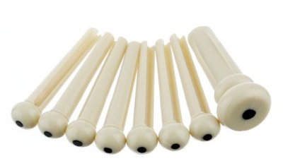 Fender Bridge Pin Set Ivory with Black Dot 7 Pz