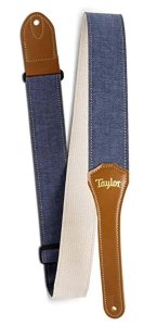 Taylor Vegan Guitar Strap Herringbone Hemp Cotton Blue