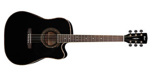 Cort Ad880Ce Black Nera con Borsa Chitarra Acustica