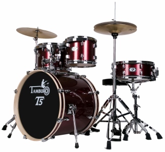 Tamburo Batteria T5 Red Sparkle con Piatti e Loro Supporti Sgabello e Bacchette